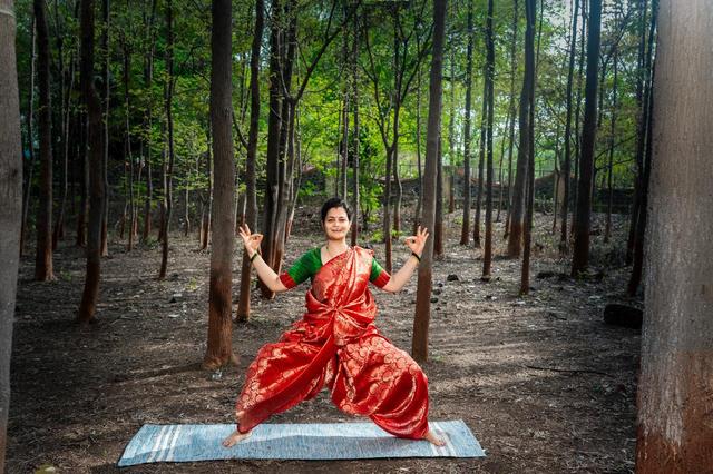 Yoga in the forest
